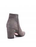 Ankle boot in faux suede with heel