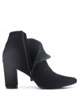 Ankle boot in faux suede with heel