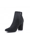 Ankle boot in faux suede with heel