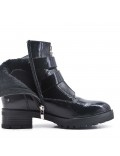 Patent leather ankle boot