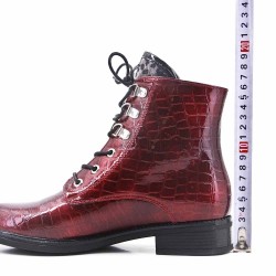 Patent leather ankle boot