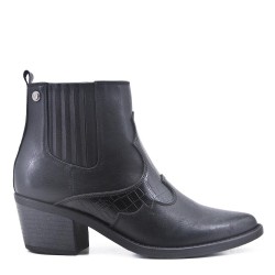 Ankle boot with faux leather