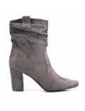 Ankle boot in faux suede with heel