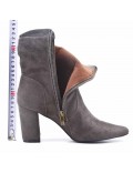 Ankle boot in faux suede with heel