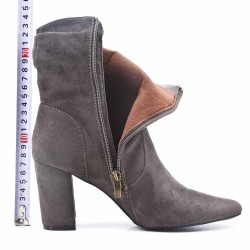 Ankle boot in faux suede with heel