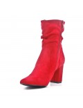 Ankle boot in faux suede with heel