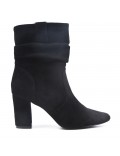 Ankle boot in faux suede with heel