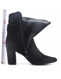 Ankle boot in faux suede with heel