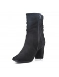 Ankle boot in faux suede with heel