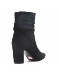 Ankle boot in faux suede with heel