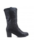 Black faux leather boot 