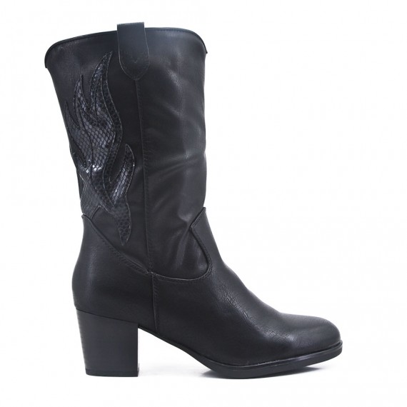 Black faux leather boot 