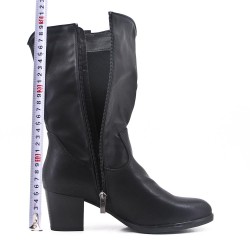 Black faux leather boot 