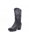 Black faux leather boot 