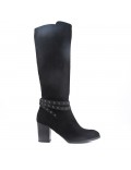 Black faux leather boot 