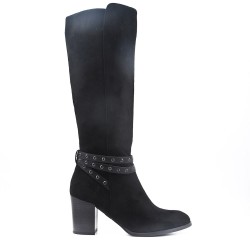 Black faux leather boot 