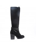 Black faux leather boot 