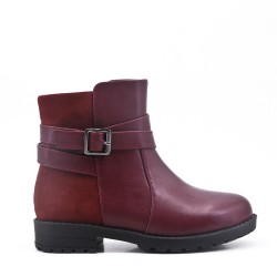 Child's boot imitation leather and faux suede