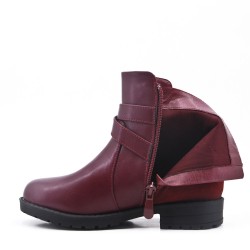 Child's boot imitation leather and faux suede