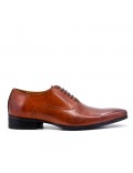 Derby cognac en cuir à lacet