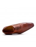 Derby cognac en cuir à lacet