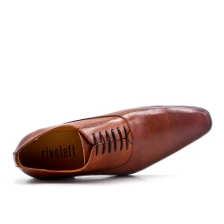 Derby cognac en cuir à lacet