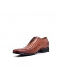 Derby cognac en cuir à lacet