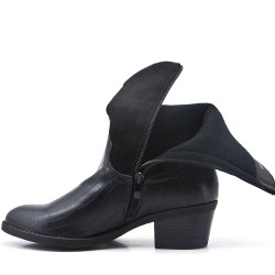 Faux leather ankle boot