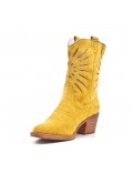 Ankle boot in faux suede with heel