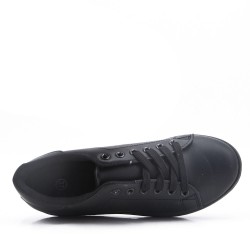 Women's faux leather lace up sneaker