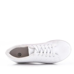 Women's faux leather lace up sneaker