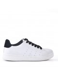 Women's faux leather lace up sneaker