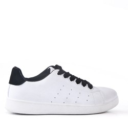 Women's faux leather lace up sneaker