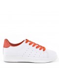 Women's faux leather lace up sneaker