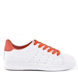 Women's faux leather lace up sneaker