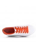 Women's faux leather lace up sneaker