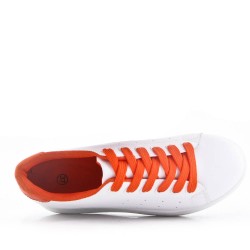 Women's faux leather lace up sneaker