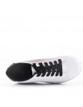 Women's faux leather lace up sneaker