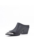 Faux leather women's heeled mules