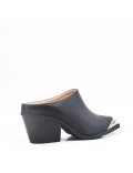 Faux leather women's heeled mules