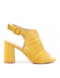 Faux suede heeled sandal for women