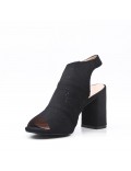 Faux suede heeled sandal for women