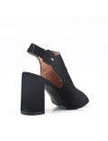 Faux suede heeled sandal for women