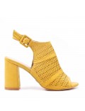 Faux suede heeled sandal for women