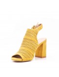 Faux suede heeled sandal for women