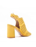 Faux suede heeled sandal for women