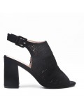 Faux suede heeled sandal for women