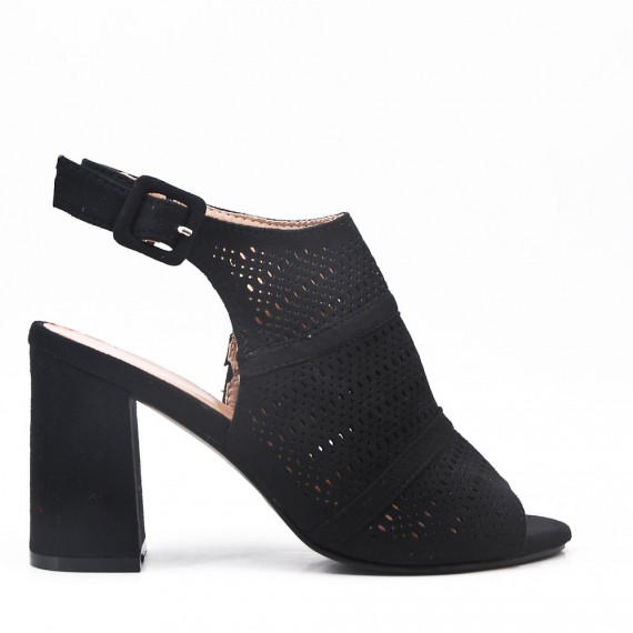 Faux suede heeled sandal for women