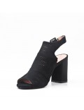 Faux suede heeled sandal for women