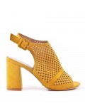 Faux suede heeled sandal for women